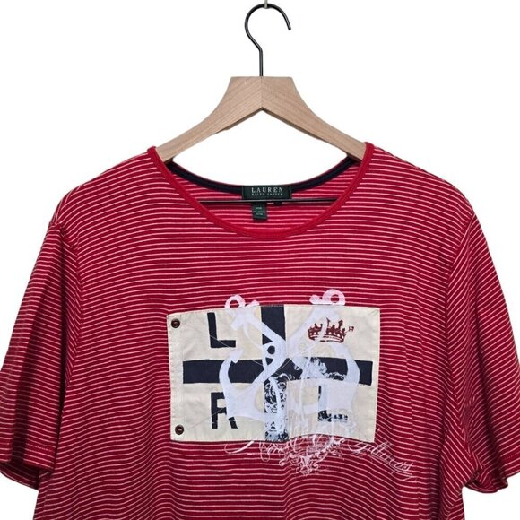 Ralph Lauren Red Striped Nautical Cotton Tee Shirt Sz 2X - Picture 3 of 7